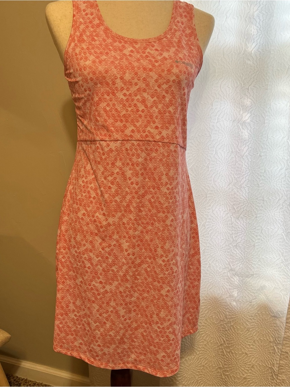 Columbia Coral Pink Printed Sleeveless Mini Dress Women’s size Small